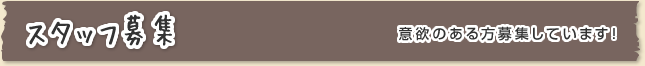 スタッフ募集